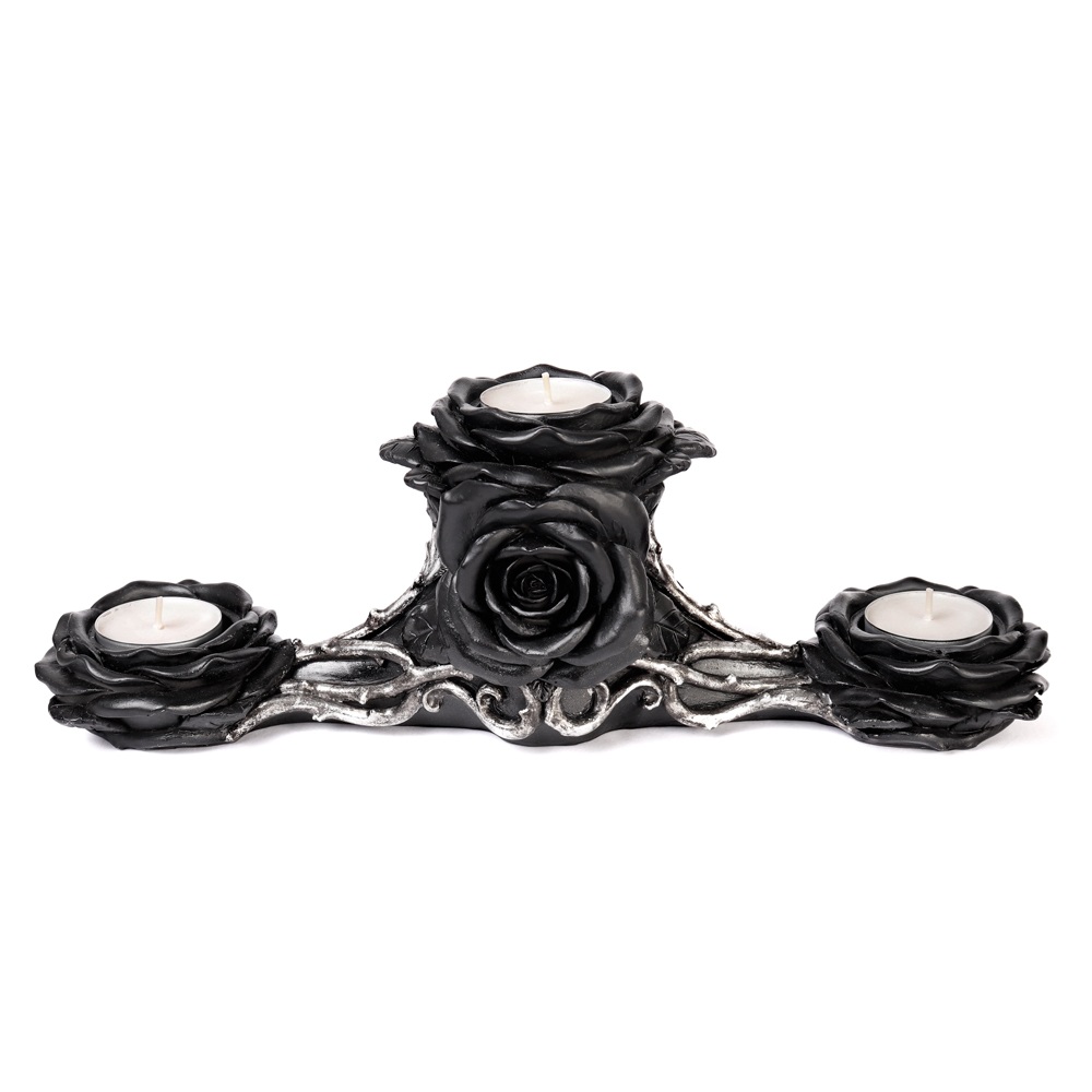 Alchemy - Black Rose Triple Theelichthouder - Zwart